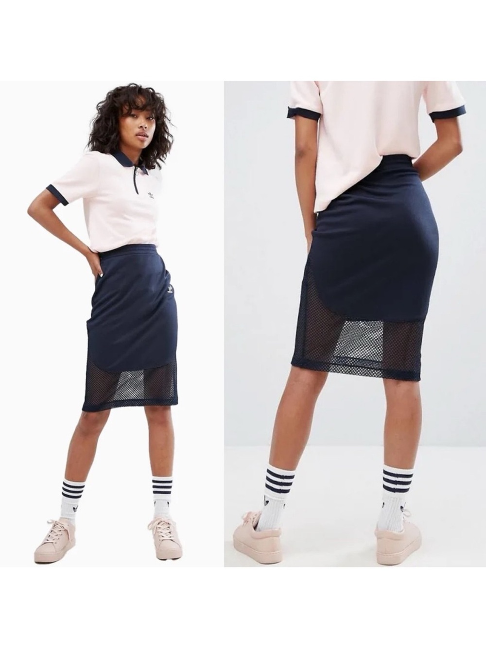 NWT Adidas Osaka Midi Skirt Sz S Navy Blue Athletic